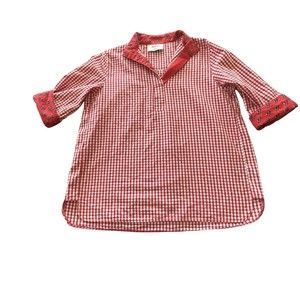 Emerson Street Georgia Bulldogs Women's Large Red Gingham Dog Contrast Sleeve